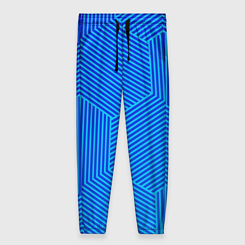 Женские брюки Blue geometry линии / 3D-принт – фото 1