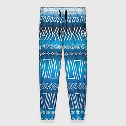 Женские брюки Узор в стиле бохо на синем фоне