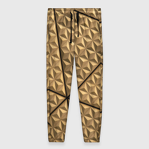 Женские брюки Абстрактное металлическое покрытие - Золотой / 3D-принт – фото 1