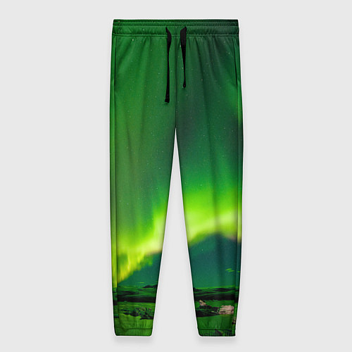 Женские брюки Абстрактное полярное сияние - Зелёный / 3D-принт – фото 1