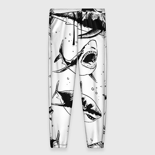 Женские брюки Кровожадные акулы - стая / 3D-принт – фото 1