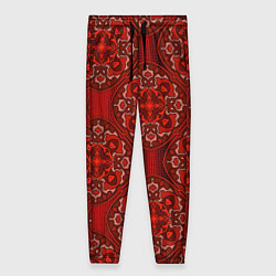 Женские брюки Красные абстрактные круглые узоры