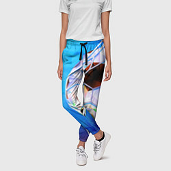 Брюки женские Футбольный мяч в сетке ворот, цвет: 3D-принт — фото 2