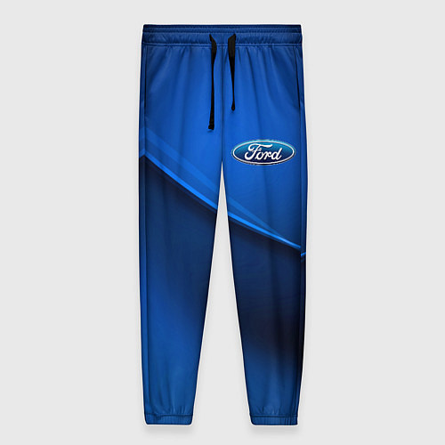 Женские брюки Ford - синяя абстракция / 3D-принт – фото 1