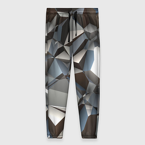 Женские брюки Полигональная скальная текстура - объём / 3D-принт – фото 1