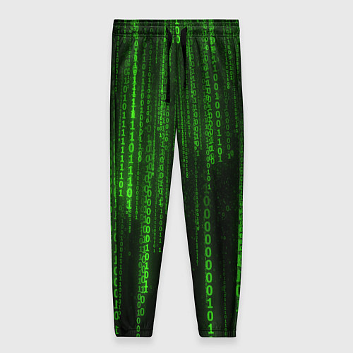 Женские брюки Двоичный код зеленый / 3D-принт – фото 1