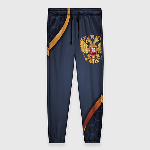 Женские брюки Blue & gold герб России / 3D-принт – фото 1