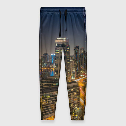 Женские брюки Ночной красочный город / 3D-принт – фото 1
