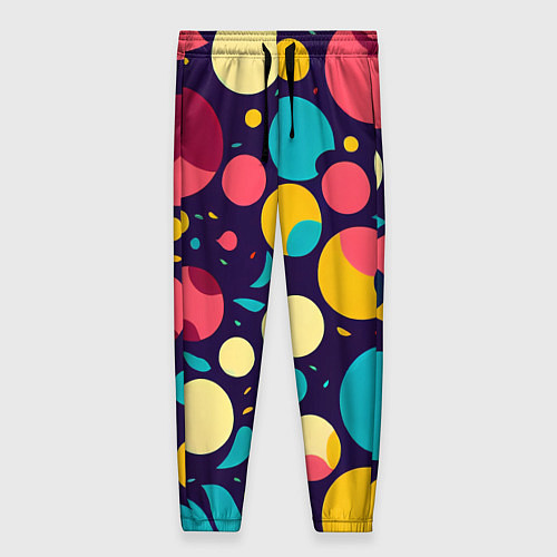 Женские брюки Яркие позитивные кружочки / 3D-принт – фото 1