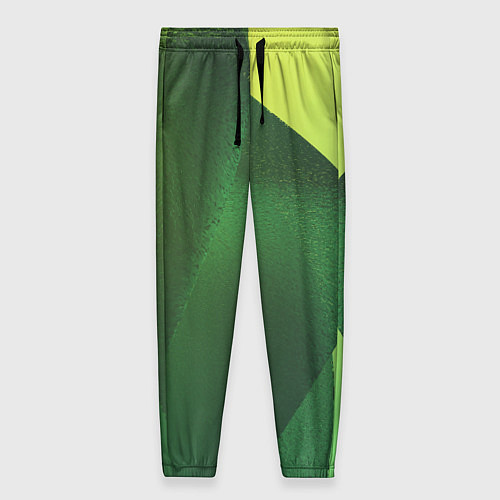 Женские брюки Зелёные абстрактные волны / 3D-принт – фото 1