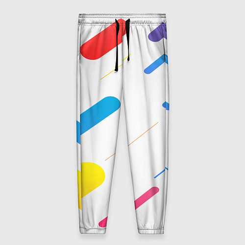 Женские брюки Разноцветные круги и полосы / 3D-принт – фото 1