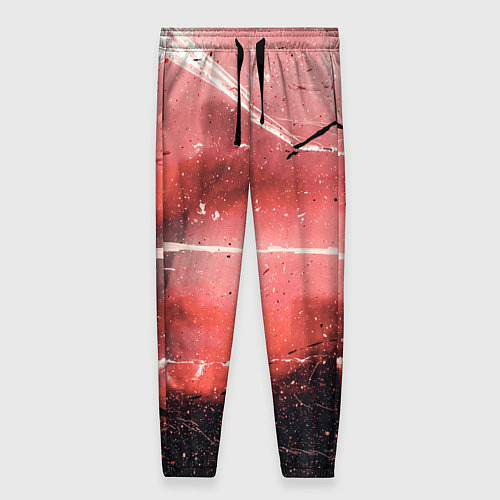 Женские брюки Красный туман, царапины и краски / 3D-принт – фото 1