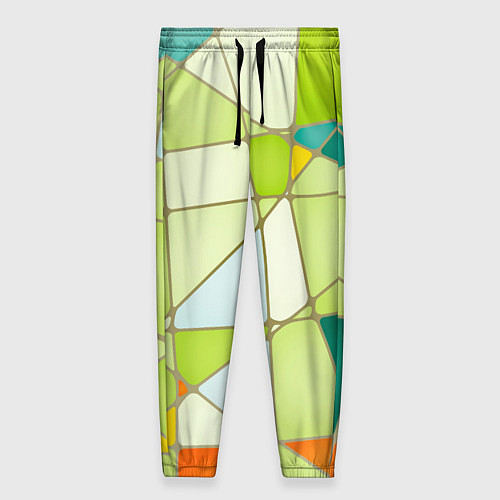 Женские брюки Абстрактный салатовый стеклянный паттерн / 3D-принт – фото 1