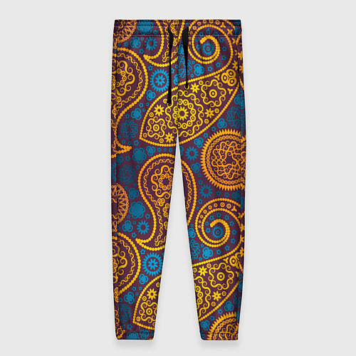 Женские брюки Узор Пейсли - индийский орнамент / 3D-принт – фото 1