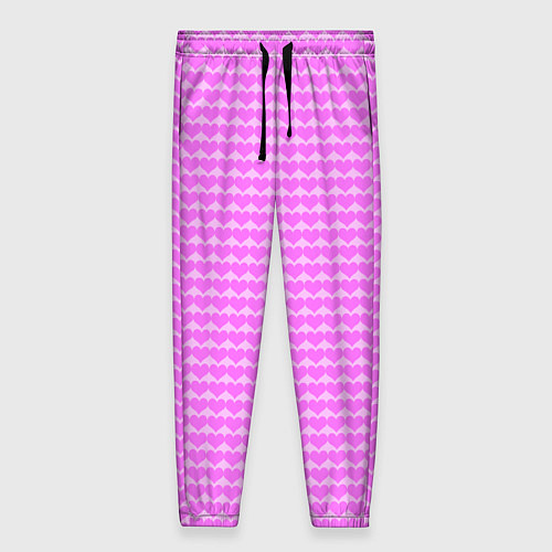 Женские брюки Много сердец розовое / 3D-принт – фото 1