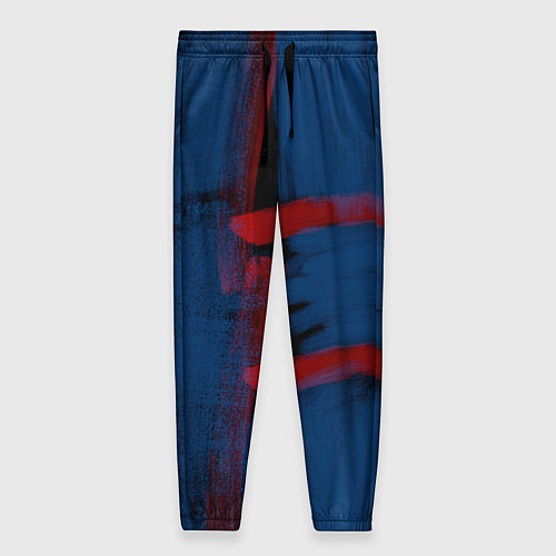 Женские брюки Абстрактный сине-красный / 3D-принт – фото 1