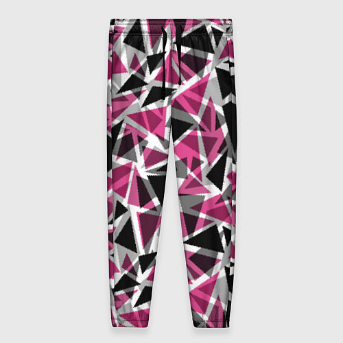 Женские брюки Геометрический абстрактный узор в вишнево серых и / 3D-принт – фото 1