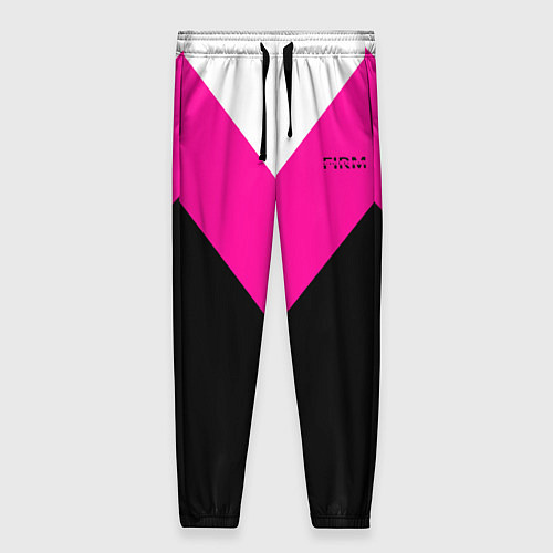 Женские брюки FIRM черный с розовой вставкой / 3D-принт – фото 1