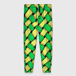Женские брюки Жёлто-зелёная плетёнка - оптическая иллюзия
