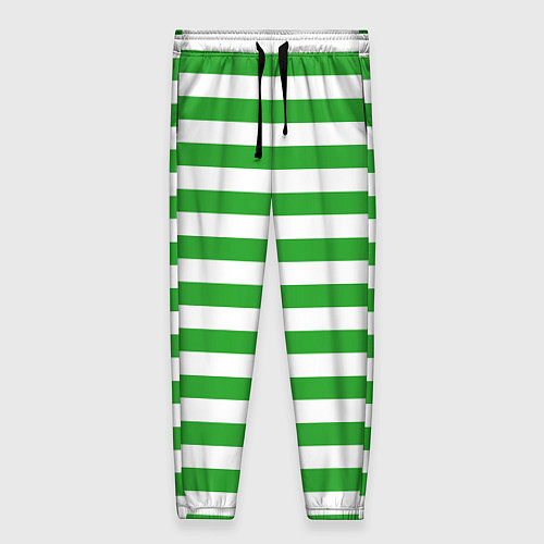 Женские брюки Зеленый полосатый новогодний леденец / 3D-принт – фото 1