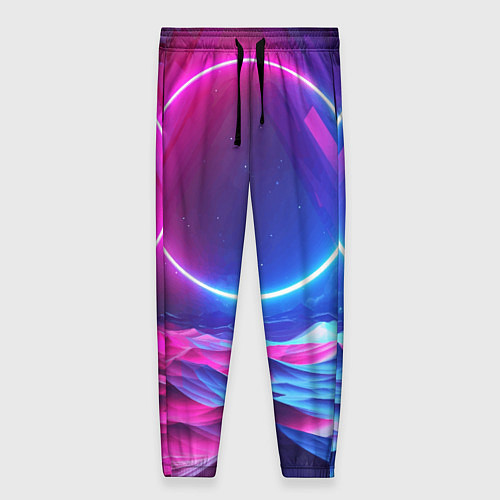 Женские брюки Круг и разноцветные кристаллы - vaporwave / 3D-принт – фото 1
