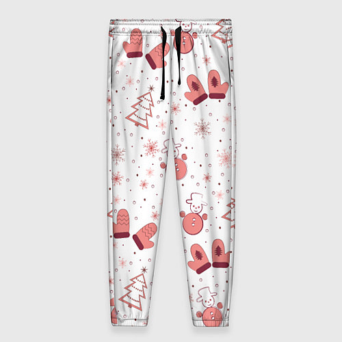 Женские брюки Зимнее розовое настроение / 3D-принт – фото 1