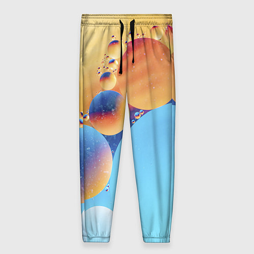 Женские брюки Абстрактные круги с разными красками / 3D-принт – фото 1