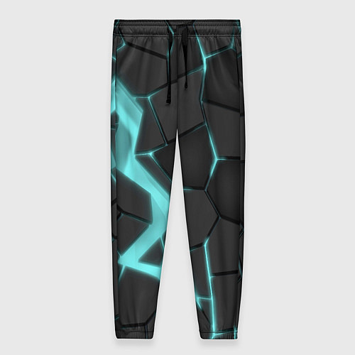 Женские брюки Голубой неон / 3D-принт – фото 1