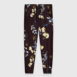 Женские брюки Акварельный паттерн на темном фоне