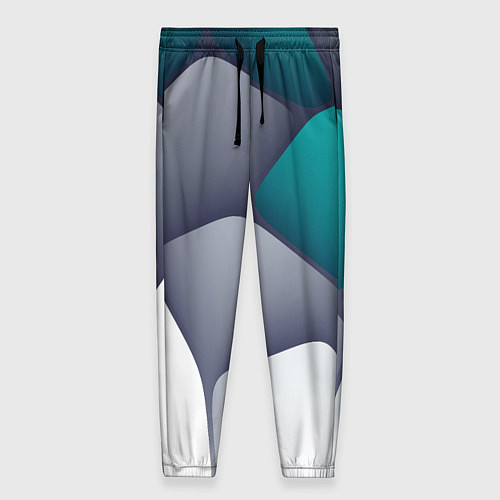 Женские брюки Серо-бело-синий каменный паттерн / 3D-принт – фото 1