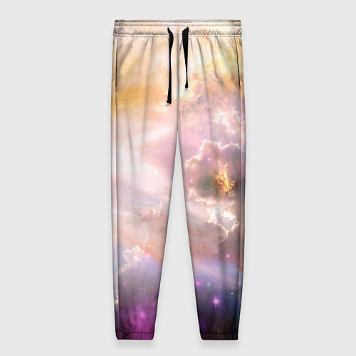 Женские брюки Аморфное абстрактное космическое красочное небо / 3D-принт – фото 1