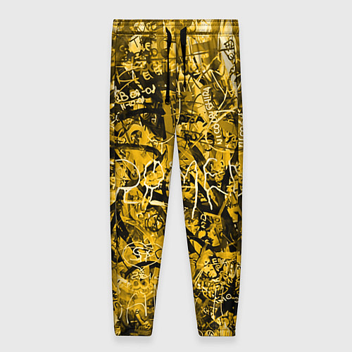 Женские брюки Желтый хаос / 3D-принт – фото 1