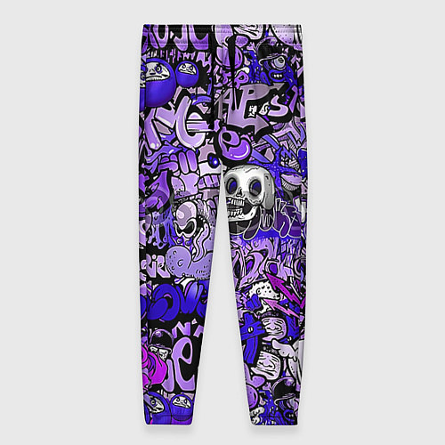 Женские брюки Фиолетовый граффити хаос / 3D-принт – фото 1