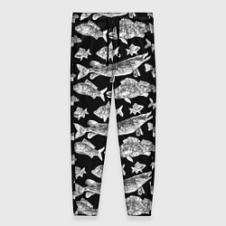Брюки женские Городской паттерн о рыбалке, цвет: 3D-принт