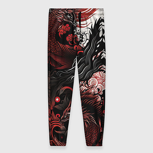 Женские брюки Красный Irezumi узор / 3D-принт – фото 1