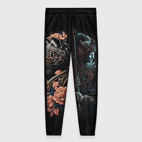 Женские брюки Самурай и тигр / 3D-принт – фото 1