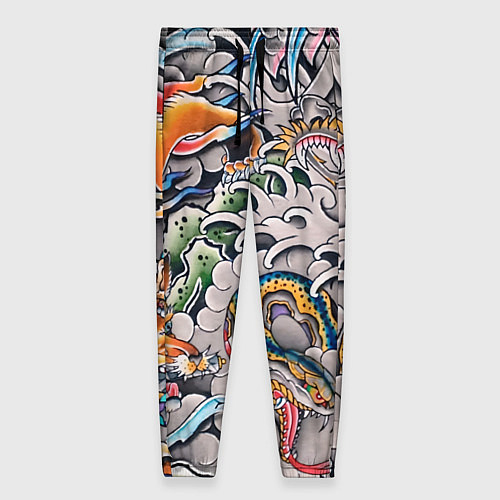 Женские брюки Иредзуми: дракон и лис / 3D-принт – фото 1