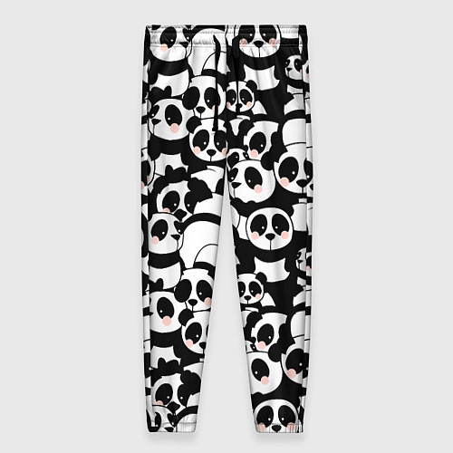 Женские брюки Чёрно-белые панды / 3D-принт – фото 1