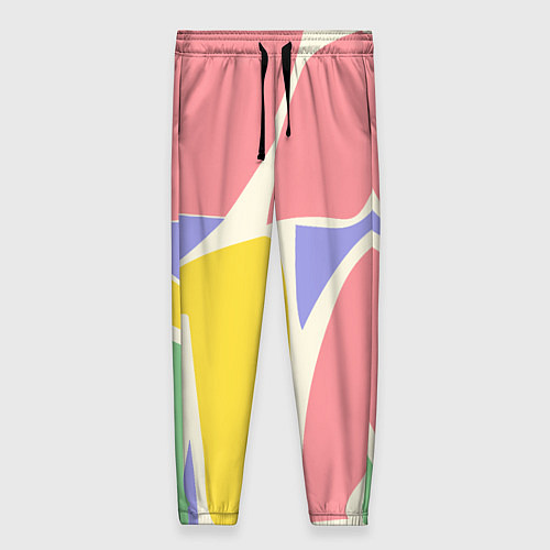 Женские брюки Абстрактные разноцветные фигуры / 3D-принт – фото 1
