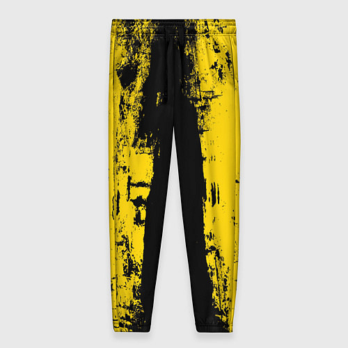 Женские брюки Вертикальная черно-желтая полоса Cyberpunk 2077 / 3D-принт – фото 1