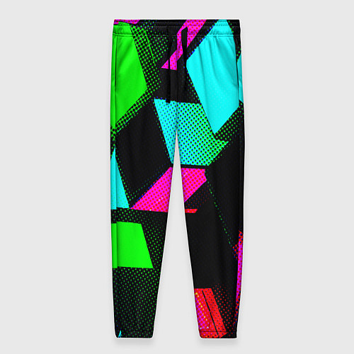 Женские брюки Неоновые светящиеся кубики / 3D-принт – фото 1