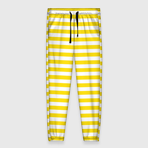 Женские брюки Светло-желтые полосы / 3D-принт – фото 1
