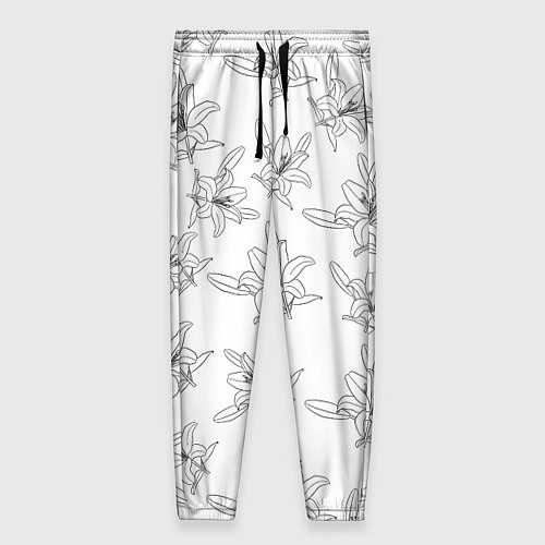 Женские брюки Лилия цветочный паттерн / 3D-принт – фото 1