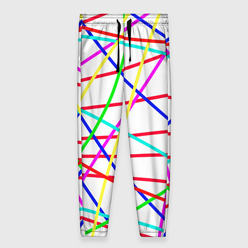 Женские брюки Яркие цветные линии / 3D-принт – фото 1