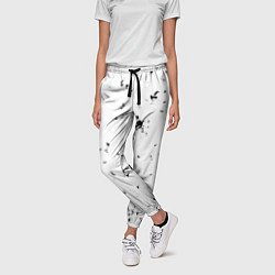 Брюки женские Текстура черно-белая, цвет: 3D-принт — фото 2