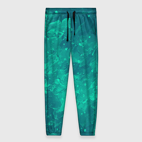 Женские брюки Художественный зелёный / 3D-принт – фото 1