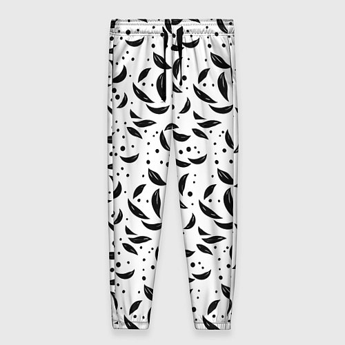 Женские брюки Черный листопад / 3D-принт – фото 1