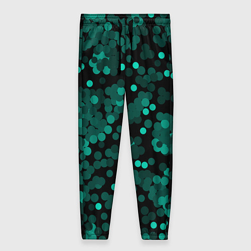 Женские брюки Бирюзовые с зеленым конфетти / 3D-принт – фото 1