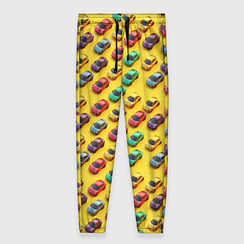 Женские брюки Разноцветные машинки / 3D-принт – фото 1