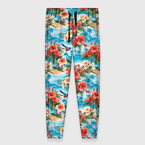 Женские брюки Гавайский стиль летние цветы / 3D-принт – фото 1